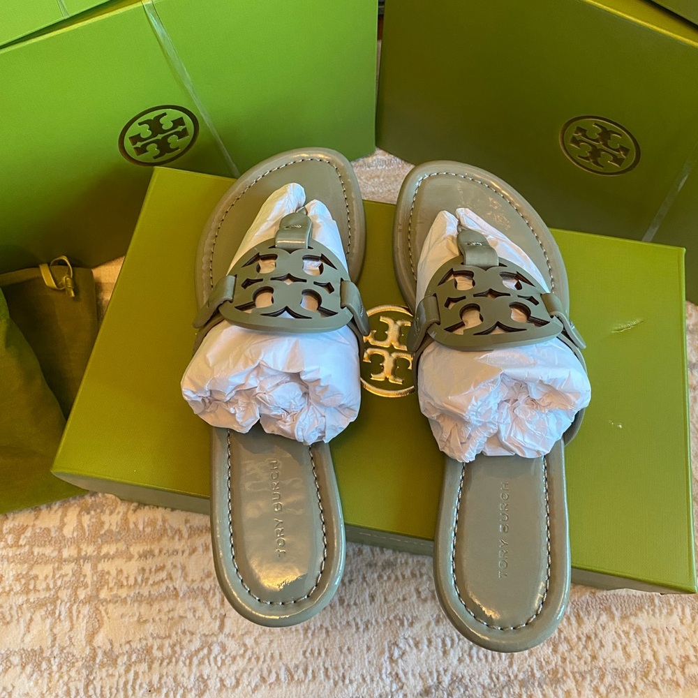 Tory Burch Women’s Miller Patent Leather Sandals - Picture 5 of 8